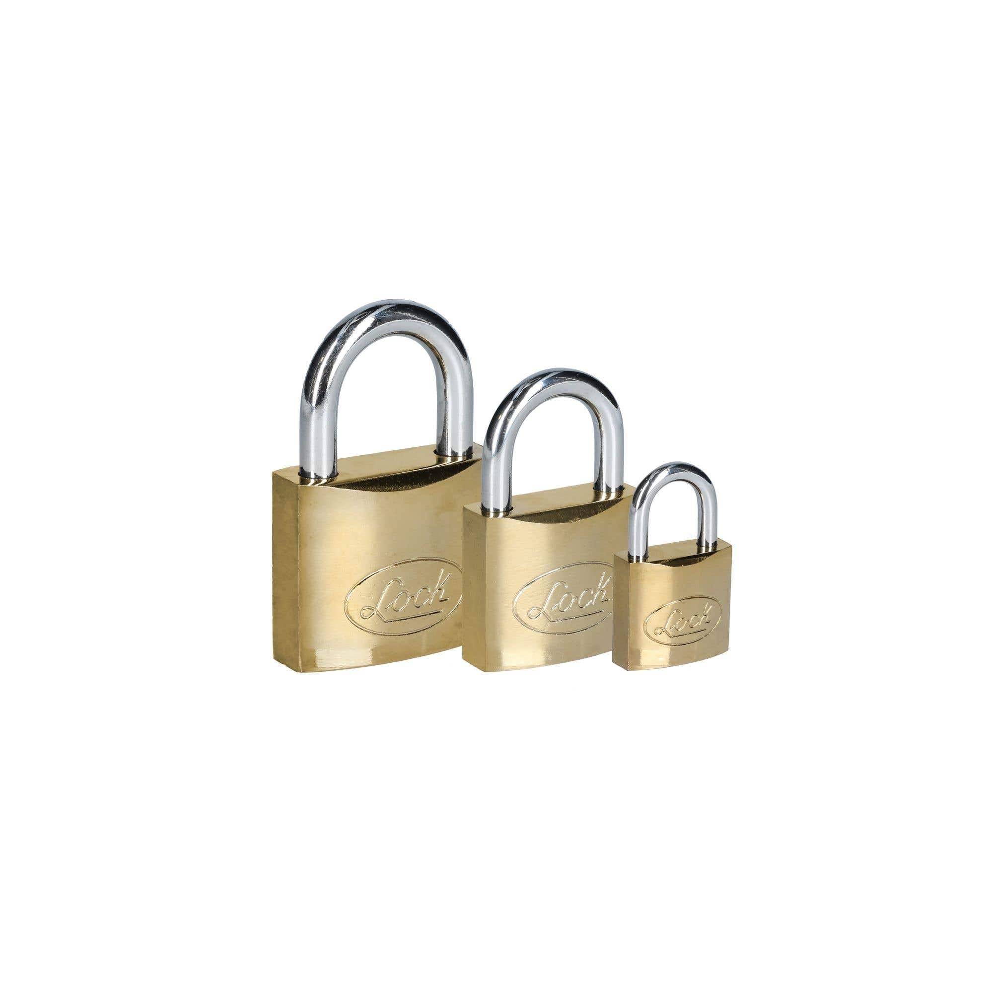 Imagen de CANDADO DE ACERO CORTO LLAVE ESTANDAR 38 MM LATONADO LOCK