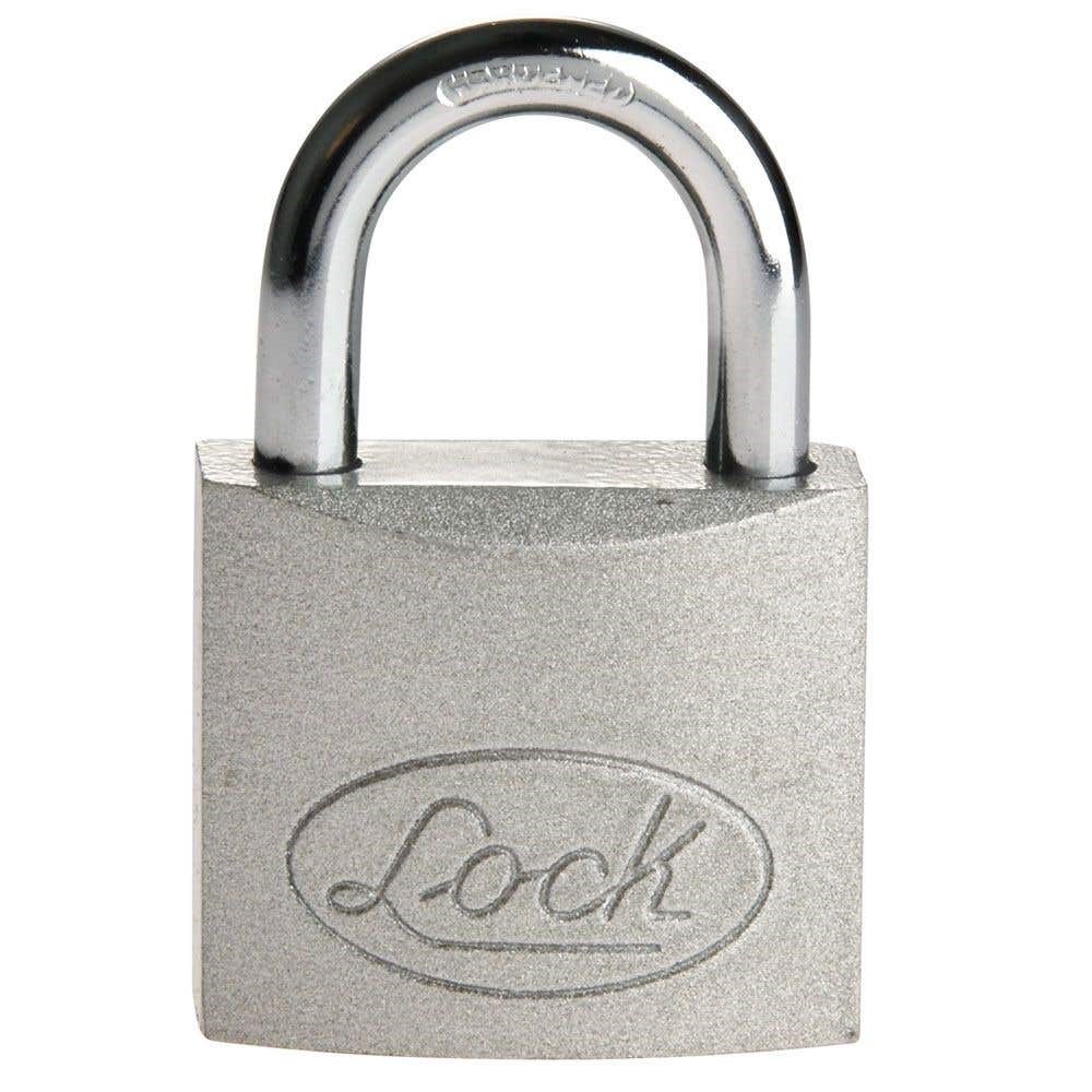 Imagen de CANDADO DE ACERO CORTO LLAVE ESTANDAR 38 MM CROMO SATINADO LOCK