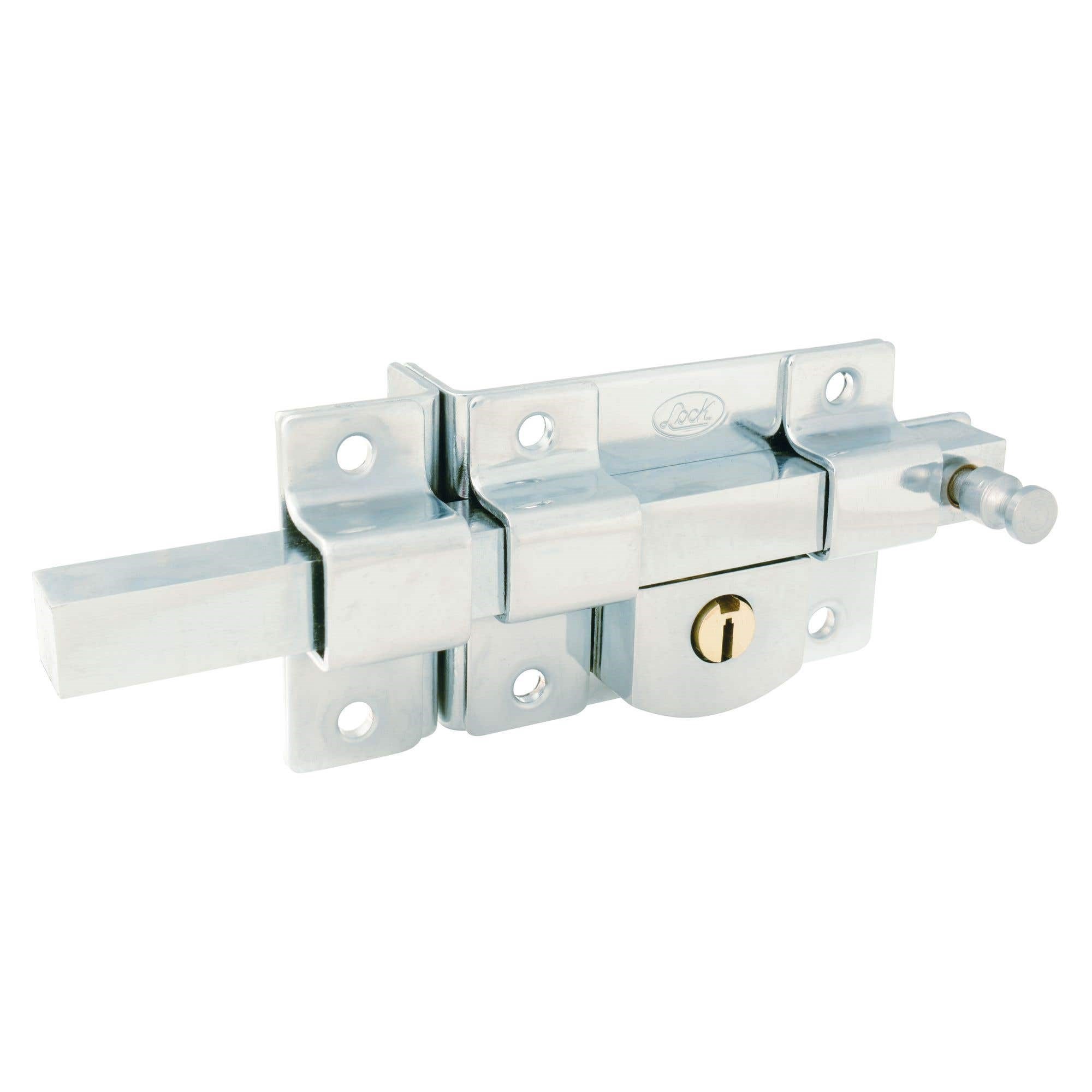 Imagen de CERRADURA DE BARRA FIJA FUNCION DERECHA CROMO BRILLANTE LLAVE ESTANDAR EN CAJA LOCK 