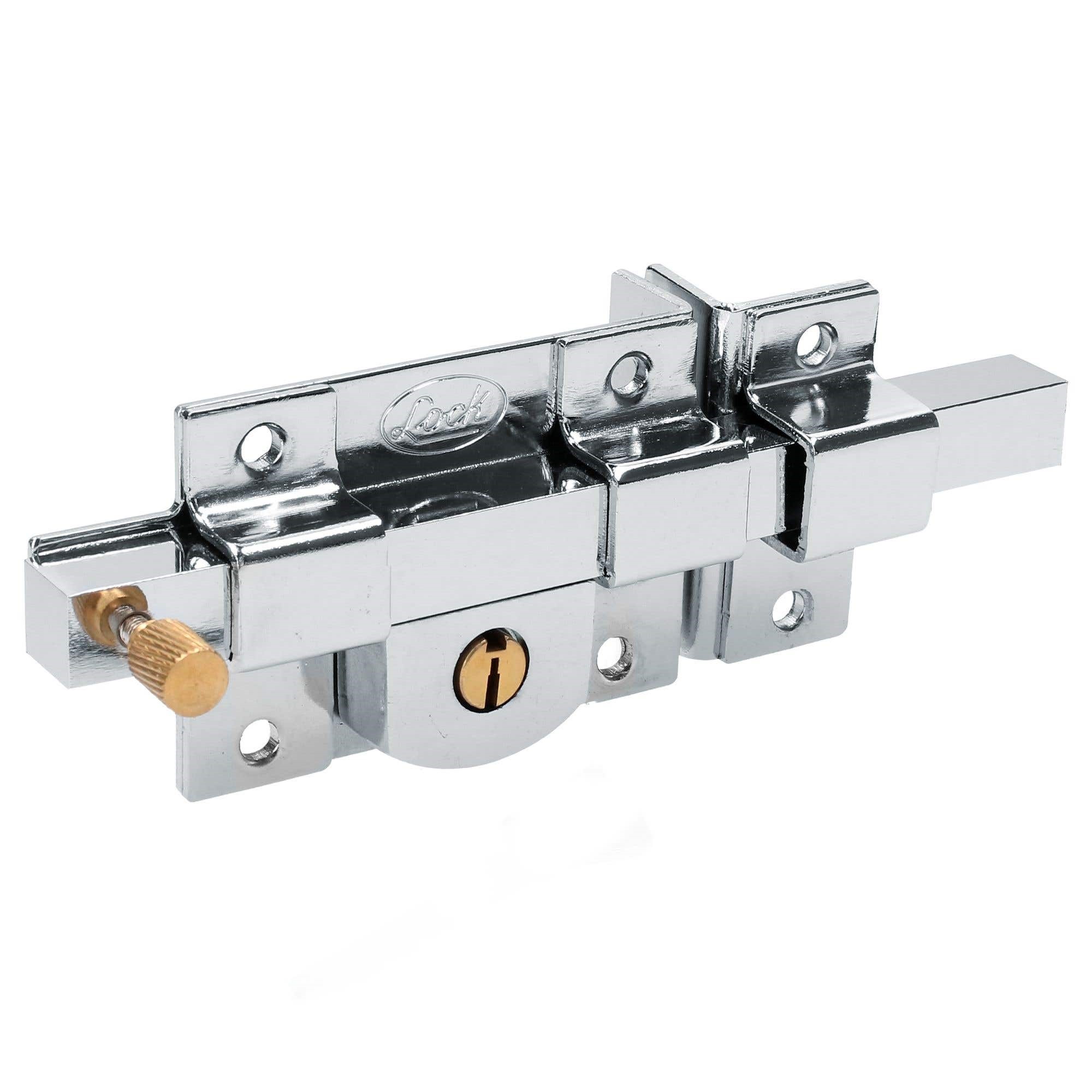 Imagen de CERRADURA DERECHA DE BARRA LIBRE FUNCION LLAVE ESTANDAR CROMO BRILLANTE EN CAJA LOCK