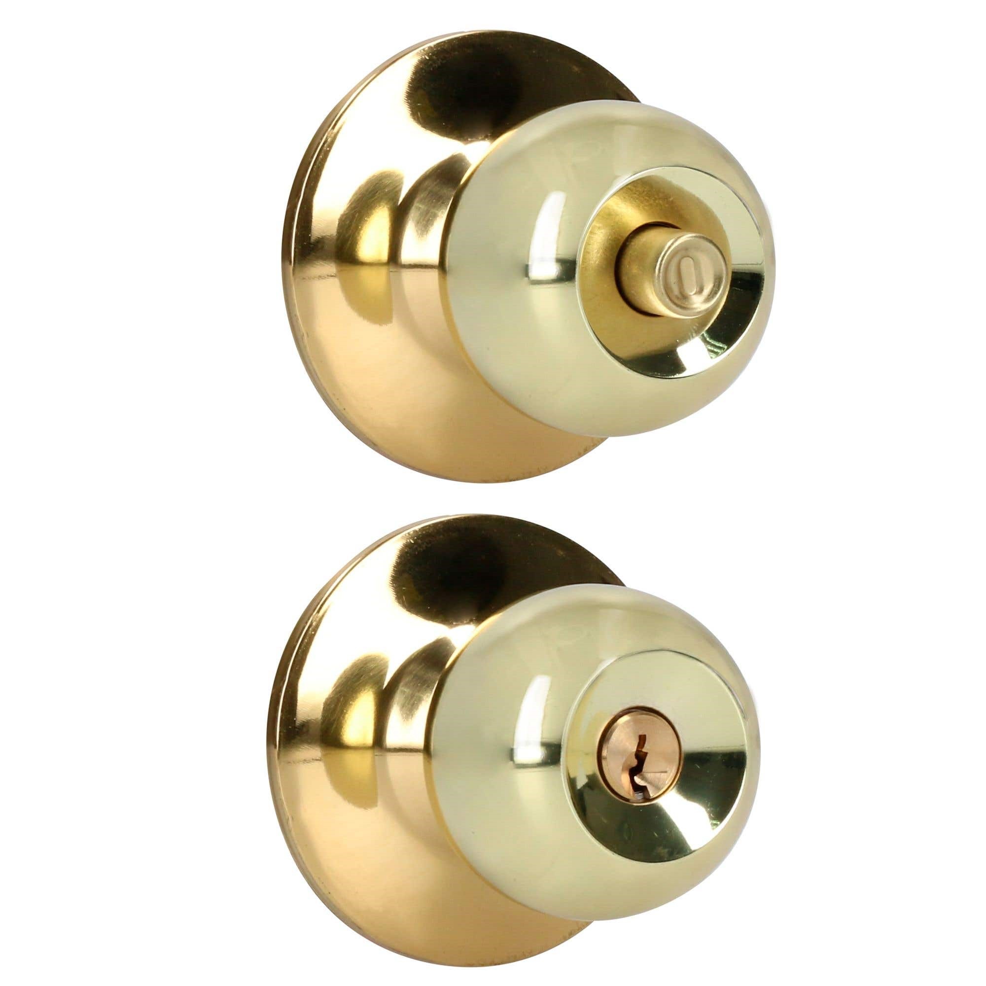 Imagen de CHAPA PERILLA RECAMARA LATON BRILLANTE LLAVE ESTANDAR BLISTER PROLOCK