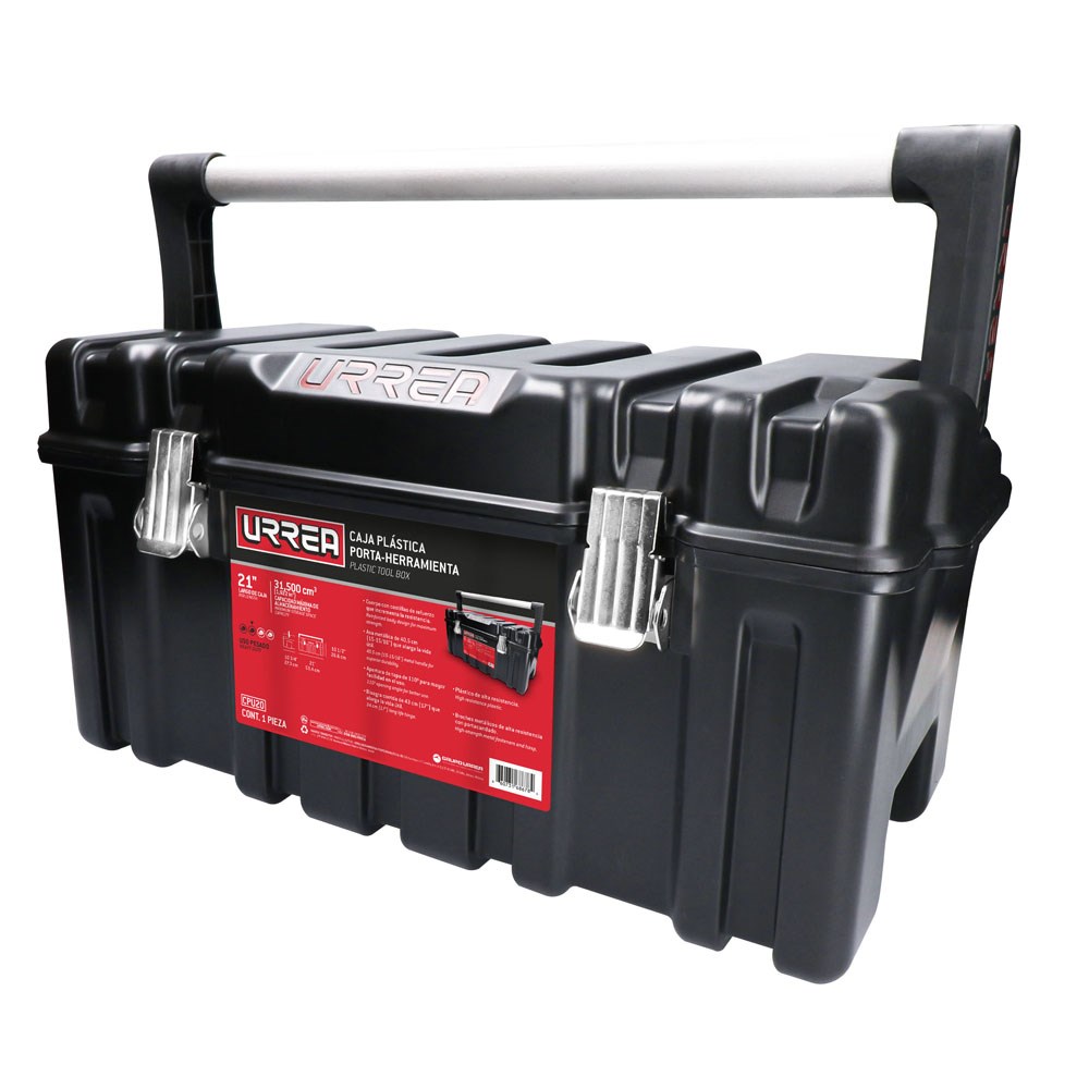 Imagen de CAJA PORTA HERRAMIENTAS PLASTICA 21" X 11" X 10" CON BROCHES METALICOS URREA