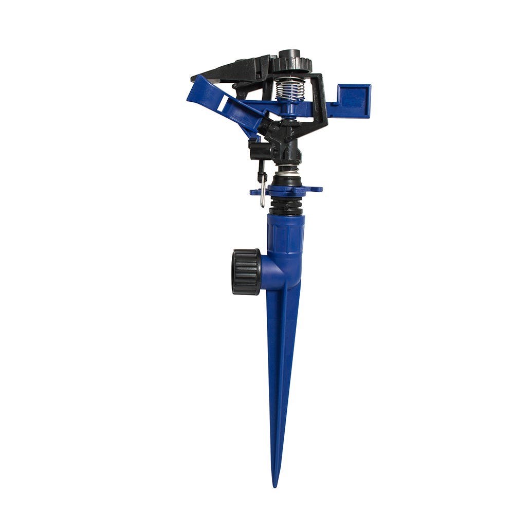 Imagen de ASPERSOR PLASTICO REGULABLE POR PULSACION 3/4'' GHT CON ESTACA 1 VIA FOY