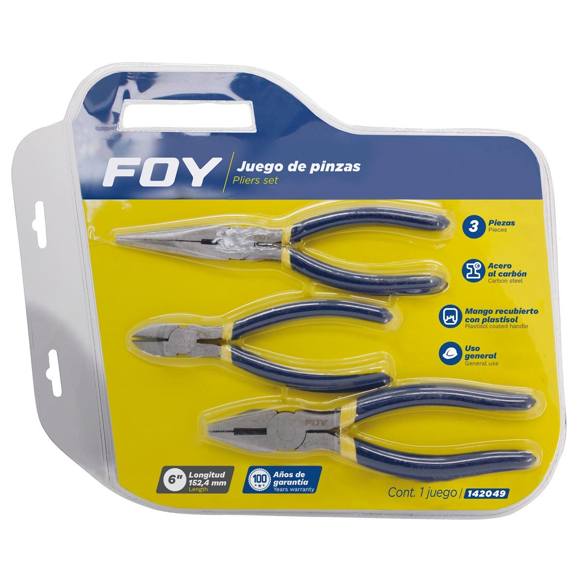Imagen de JUEGO 3 PINZAS PARA ELECTRICISTA FOY