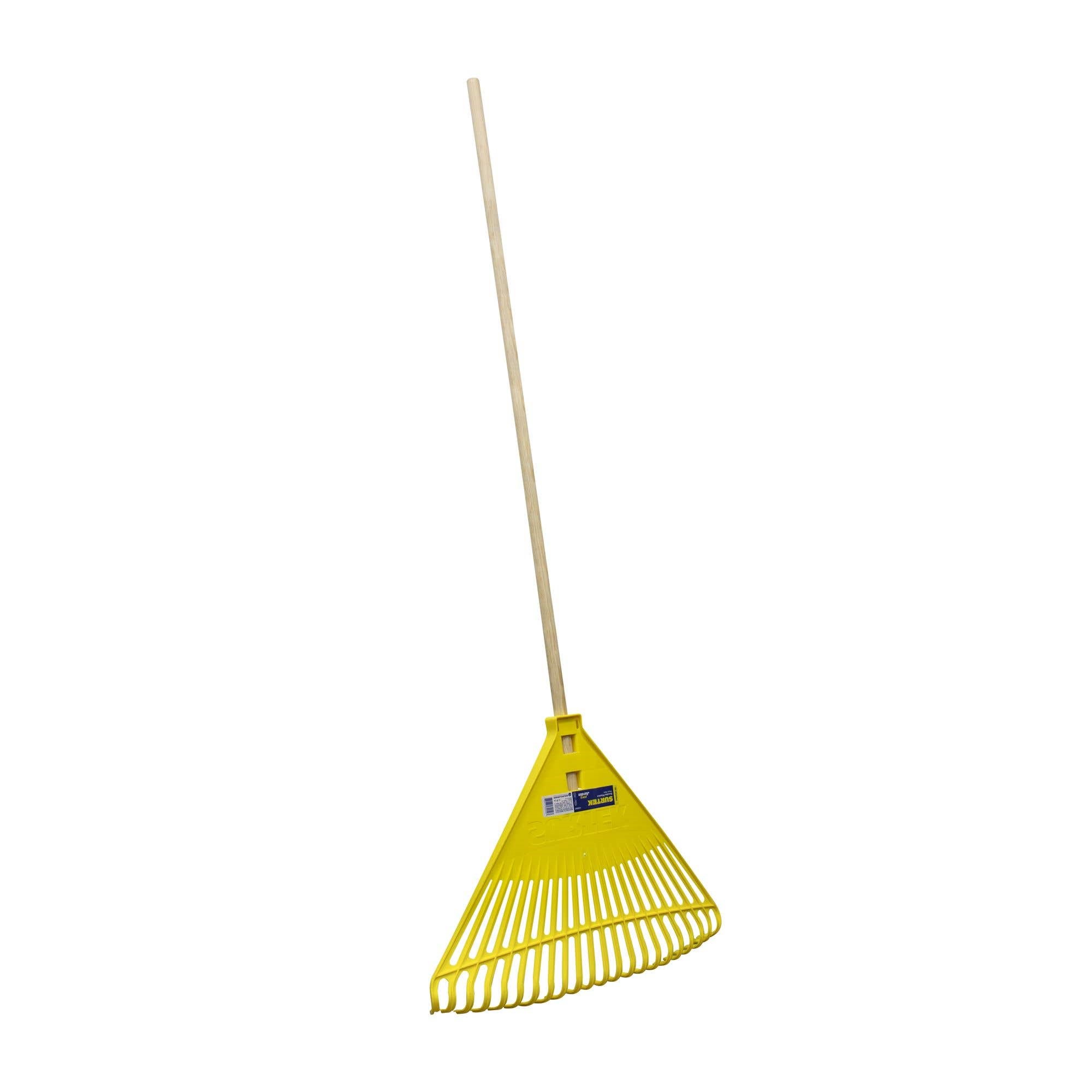 Imagen de ESCOBA PLASTICA COLOR AMARILLO PARA JARDIN 22 DIENTES SURTEK