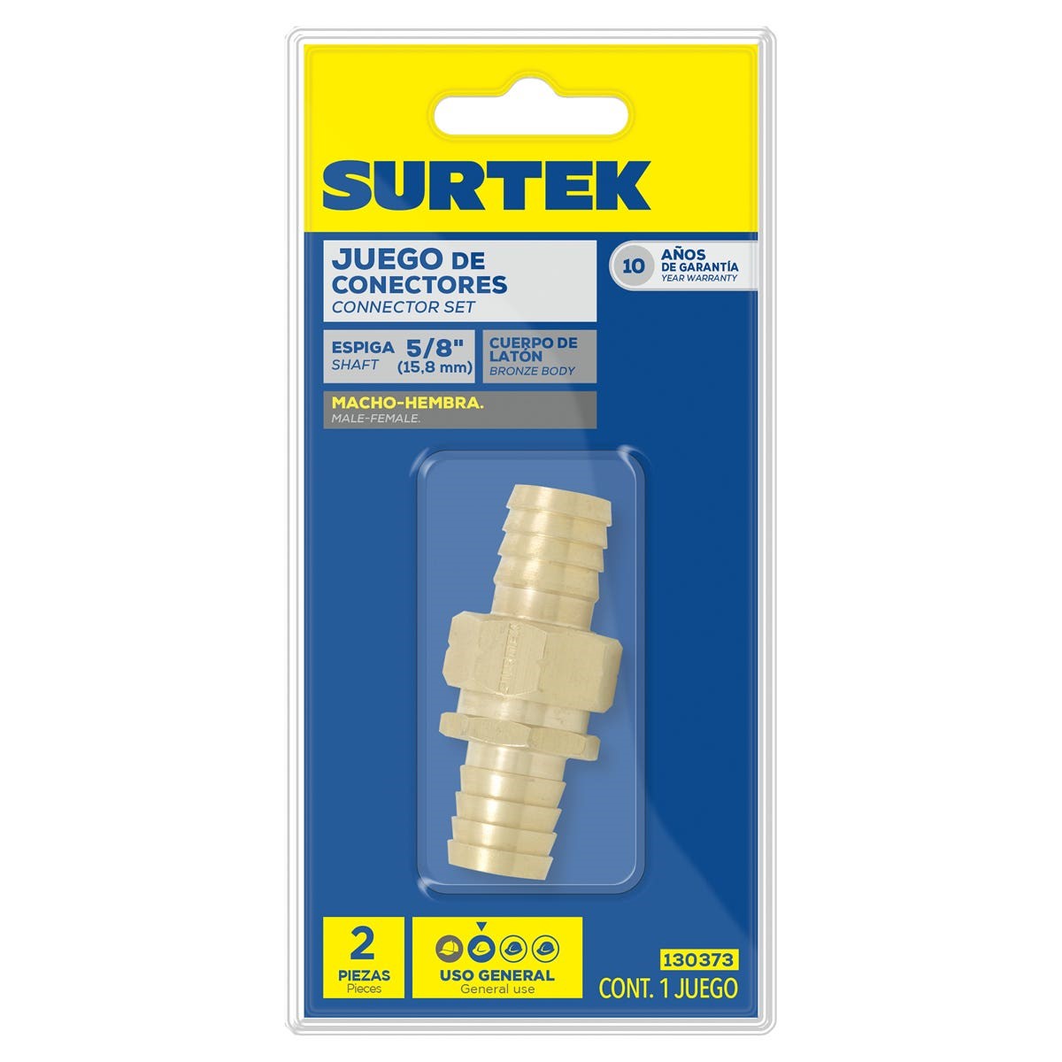 Imagen de JUEGO DE CONECTOR DE BRONCE MACHO-HEMBRA 5/8" SURTEK