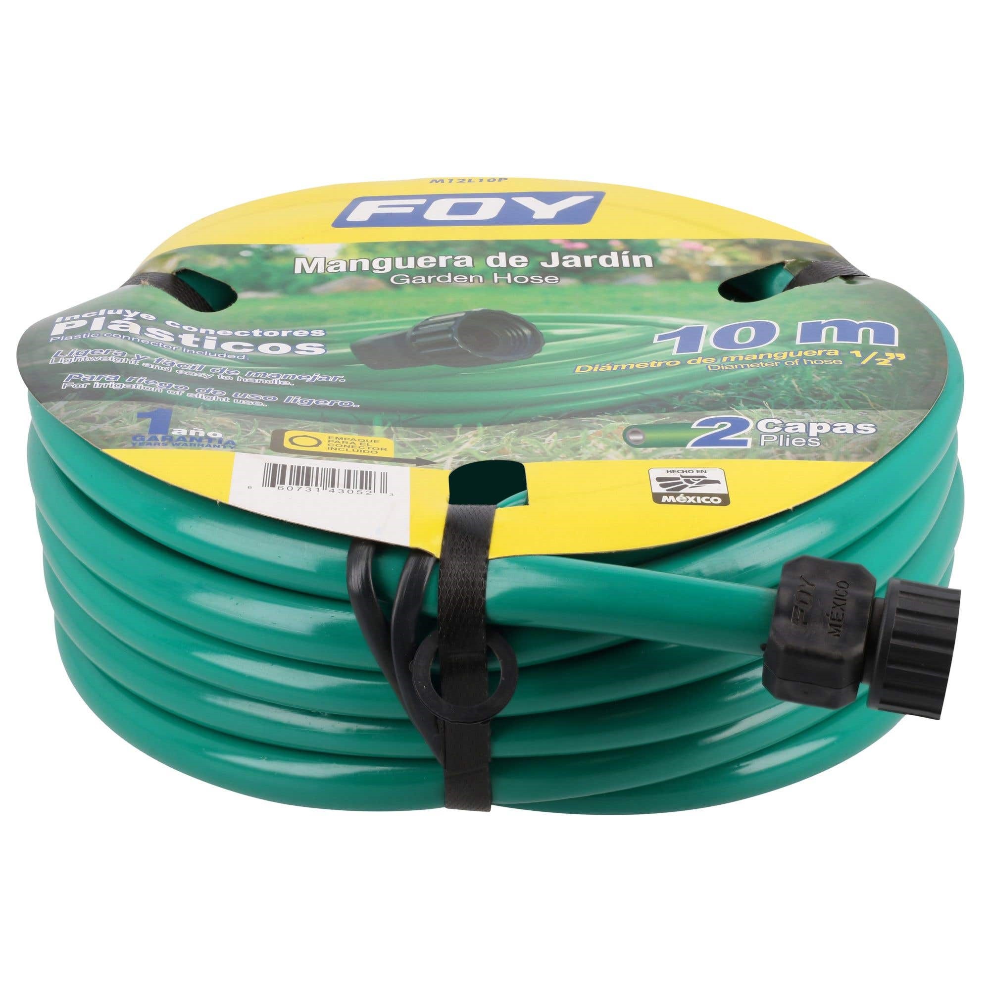 Imagen de MANGUERA LISA 2 CAPAS 1/2" ARMADA CON CONECTOR PLASTICO 10 MTS FOY