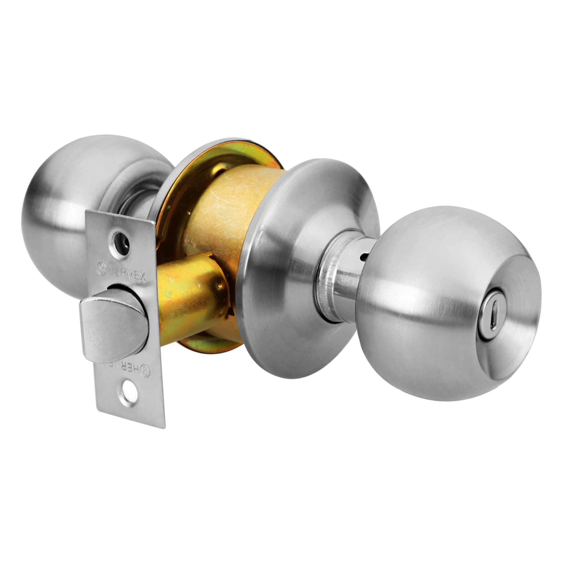 Imagen de CERRADURA TIPO ESFERA CILINDRICO PARA BAÑO EN CROMO BASICO HERMEX