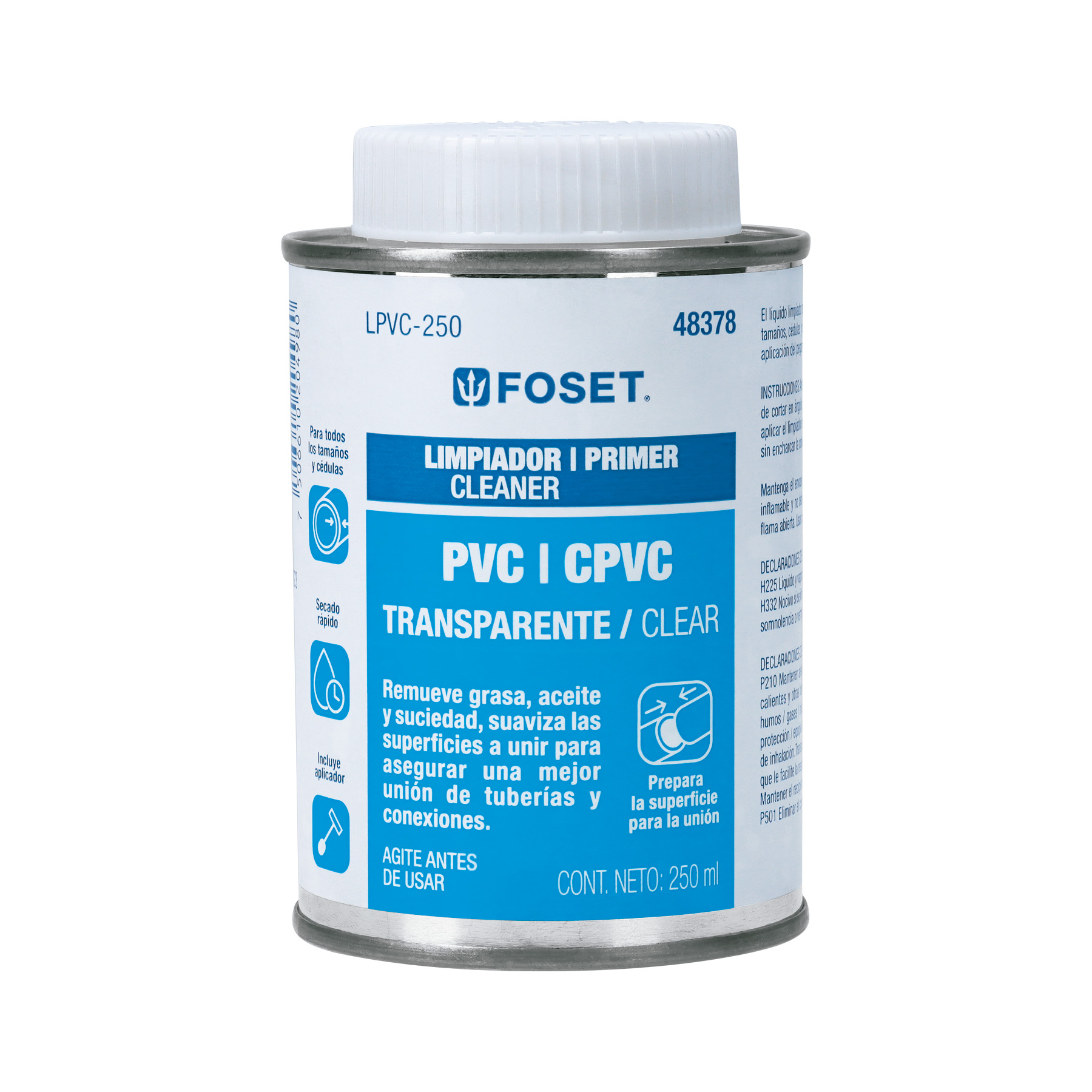 Imagen de LIMPIADOR PARA PVC Y CPVC EN LATA 250 ML FOSET