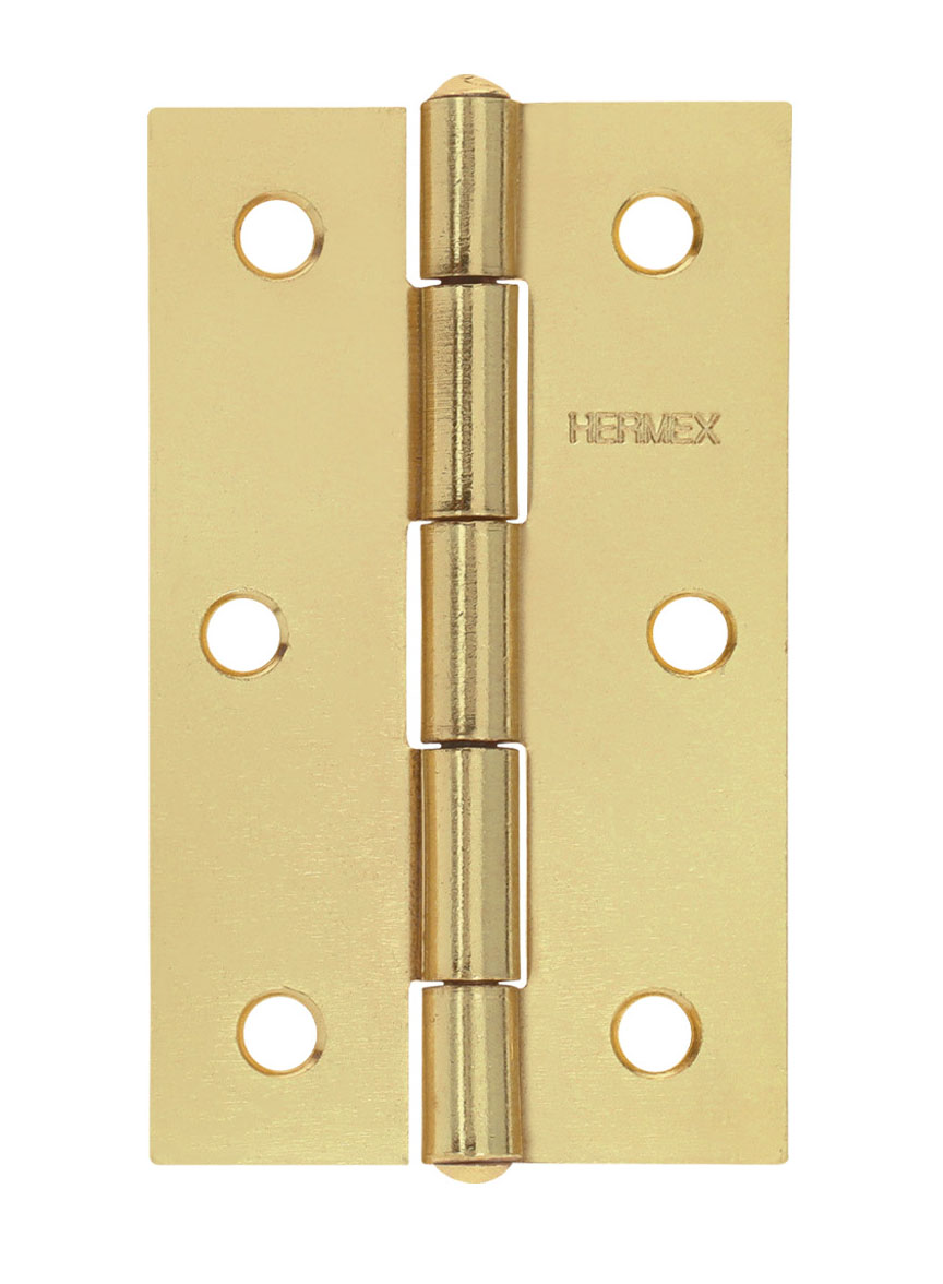 Imagen de BOLSA CON 2 BISAGRAS RECTANGULARES DE 3-1/2" EN ACERO LATONADO HERMEX