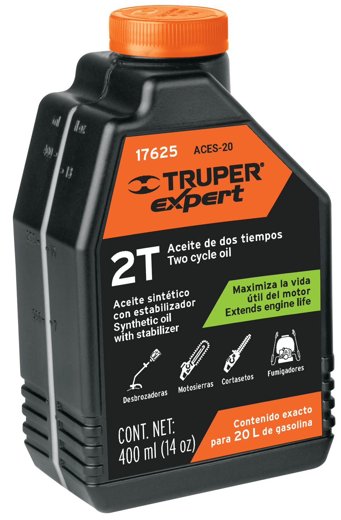 Imagen de ACEITE SINTETICO PARA MOTOR DE 2 TIEMPOS EN 400 MILILITROS TRUPER