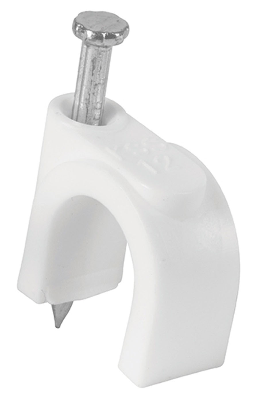 Imagen de BOLSA CON 20 GRAPAS BLANCAS DE 10 MM PARA CABLE REDONDO VOLTECK