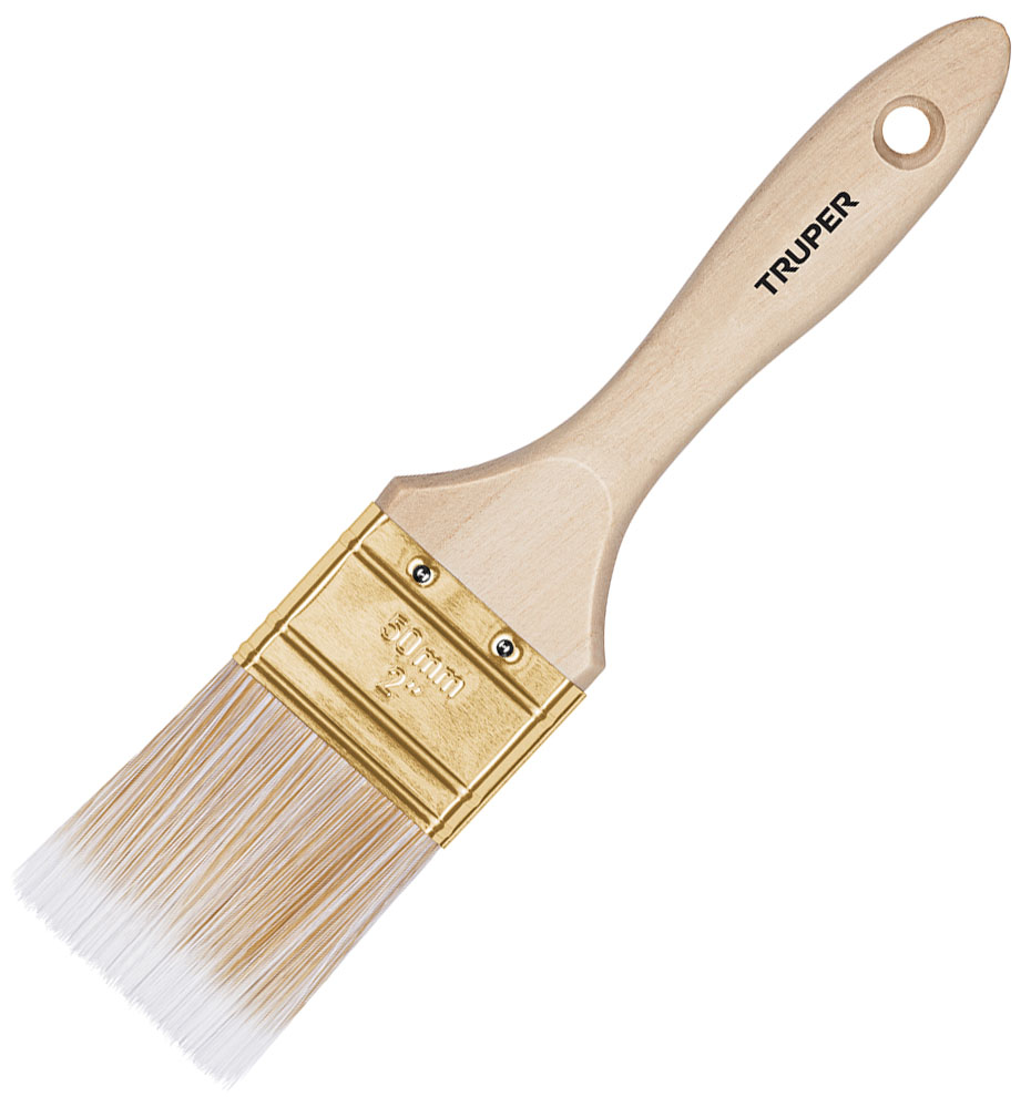 Imagen de BROCHA CON CERDAS SINTETICAS DE 2" DE CORTE RECTO CON MANGO DE MADERA TRUPER