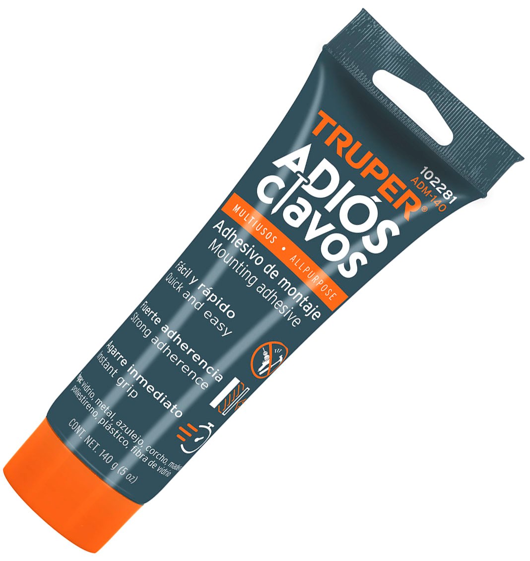 Imagen de ADHESIVO DE MONTAJE "ADIOS CLAVOS" 140 GRAMOS TRUPER
