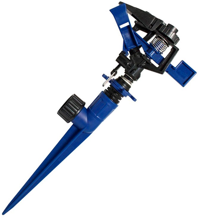 Imagen de ASPERSOR PLASTICO REGULABLE POR PULSACION 3/4" GHT CON ESTACA 1 VIA FOY