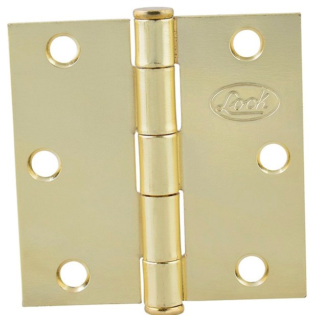 Imagen de BISAGRA CUADRADA PERNO SUELTO ACERO LATON BRILLANTE 2 1/2" X 2 1/2" LOCK CAJ CON 10 PZA