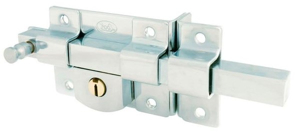 Imagen de CERRADURA DE BARRA FIJA FUNCION DERECHA CROMO BRILLANTE LLAVE ESTANDAR EN CAJA LOCK