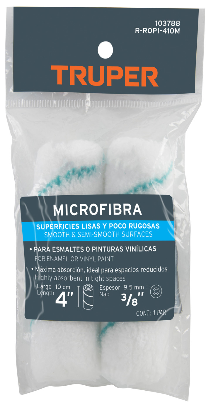 Imagen de BOLSA CON 2 FELPAS PARA MINI RODILLO CON MICROFIBRA DE 4" X 3/8" TRUPER