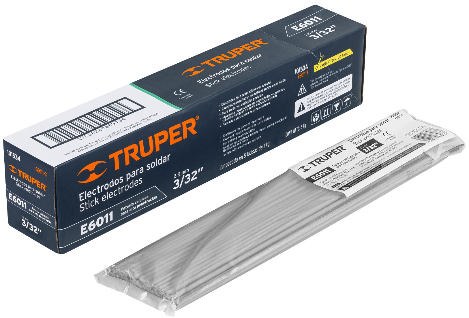 Imagen de BOLSA CON 1 KG DE ELECTRODOS 6011 DE 3/32'  TRUPER